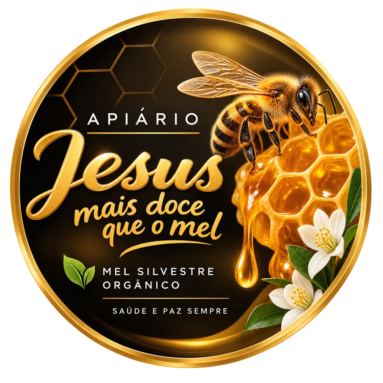 Logo de Apiário Jesus mais doce que mel